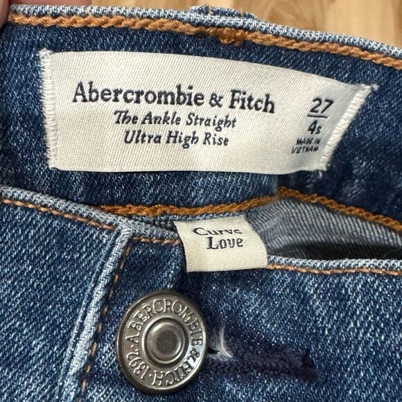 NEW Abercrombie and Fitch Ankle Straight Ultra High Rise Jeans Women’s 4S/27 - Picture 3 of 5